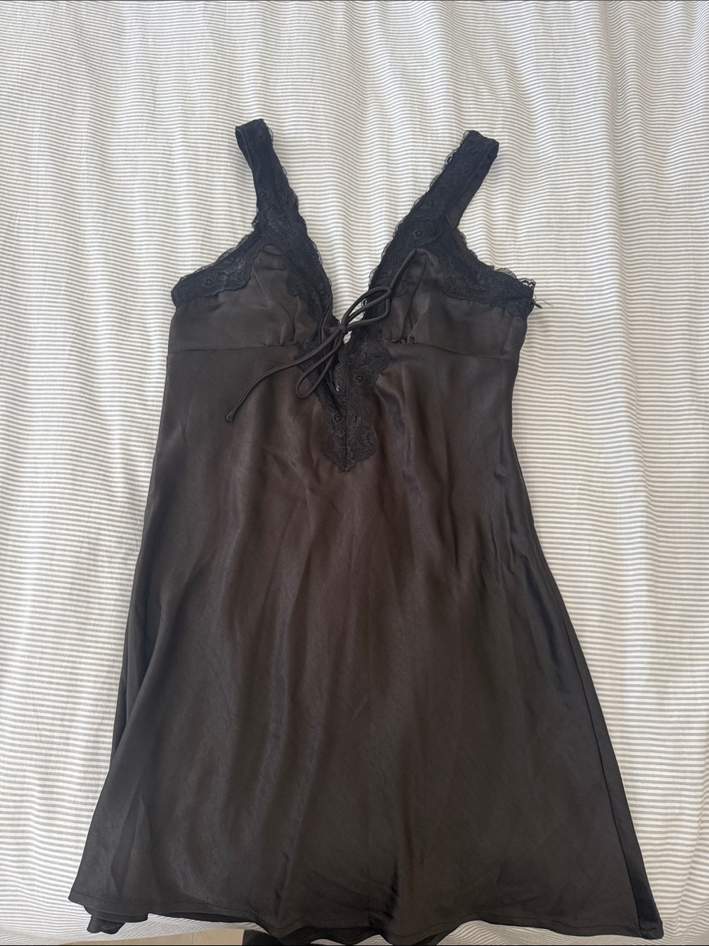 Princess Polly Black Lace-Trim Slip Dress